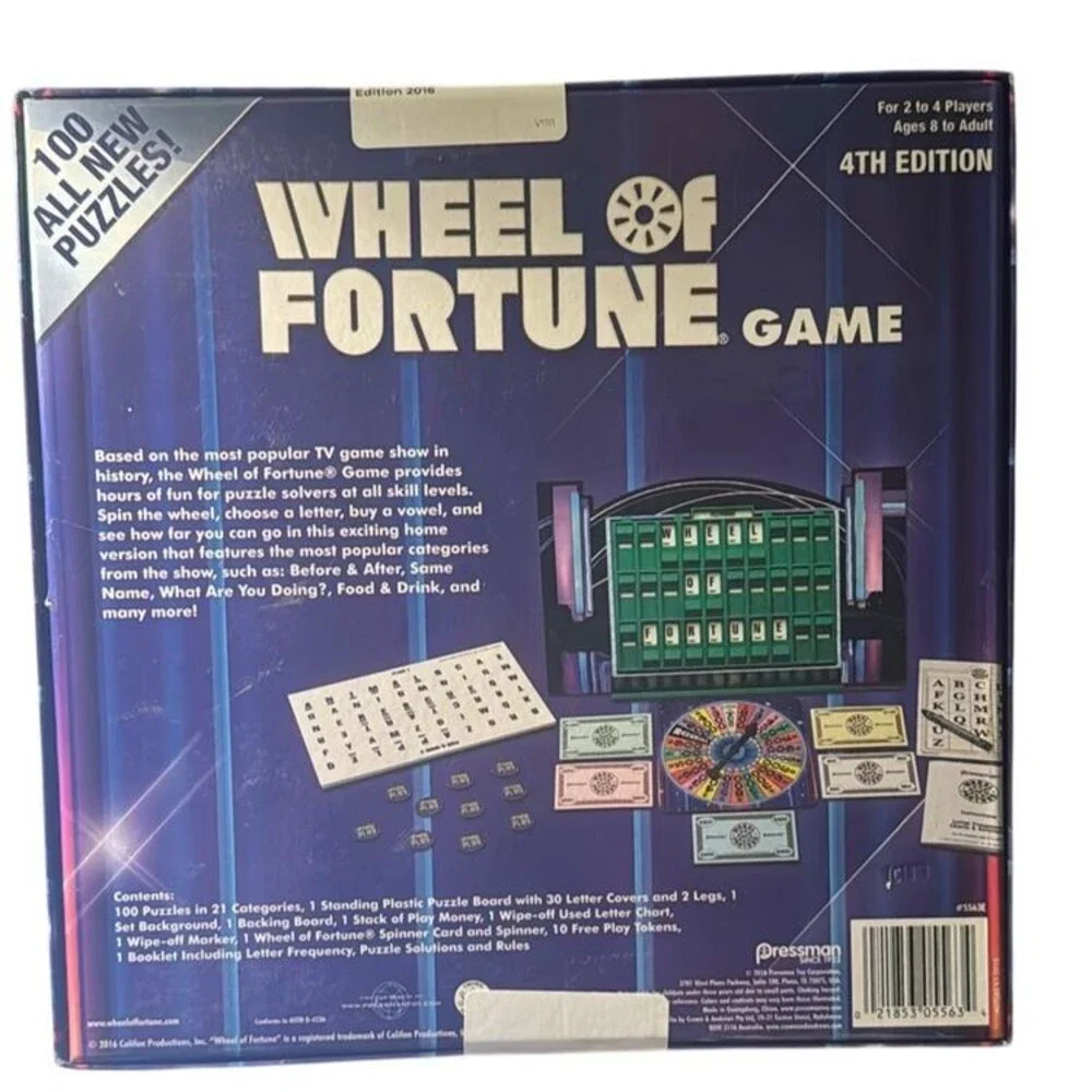 WHEEL of FORTUNE 4th Edition - Board Game - 100% Complete - 2016 Version